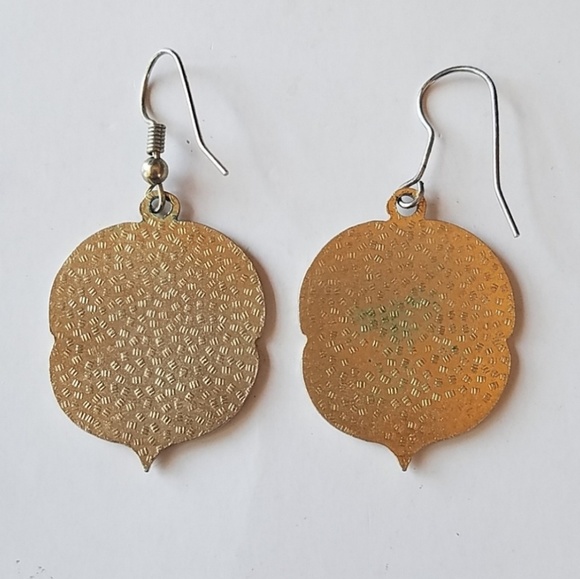 Vintage Cloisonne floral earrings. - Picture 3 of 3